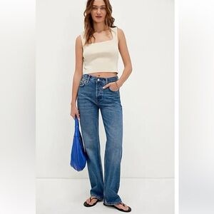 We The Free Holly Bootcut High Waisted Button Fly Blue Jeans size 26